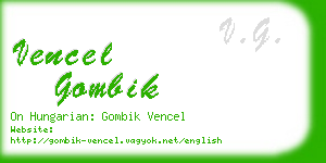 vencel gombik business card